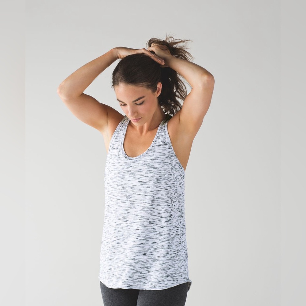 Lululemon Essential Tank Tiger Space Dye Black White